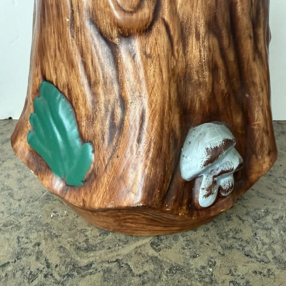 Vintage California Original Bunny On Tree Stump Cookie Jar #2620 1970's